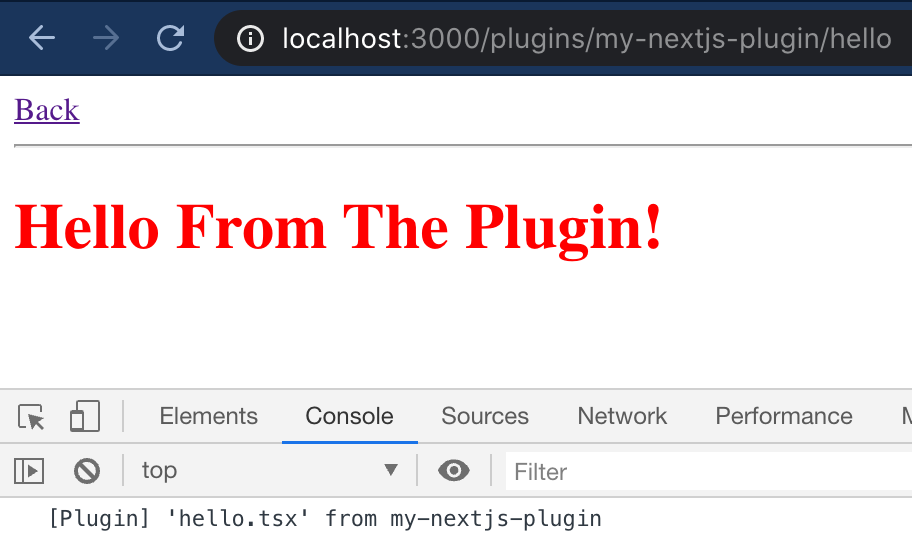 The plugin loads and shows a note