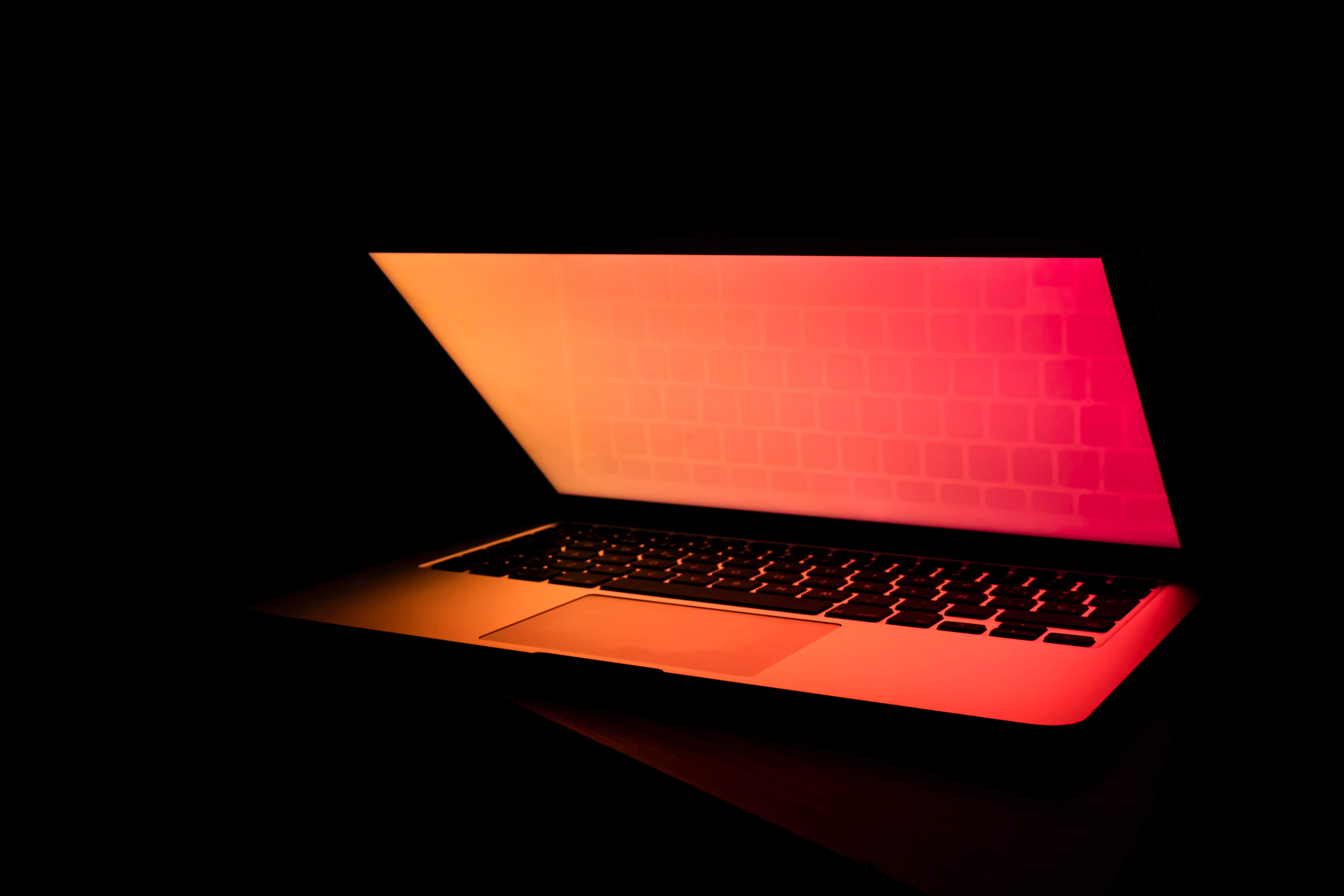 A glowing laptop
