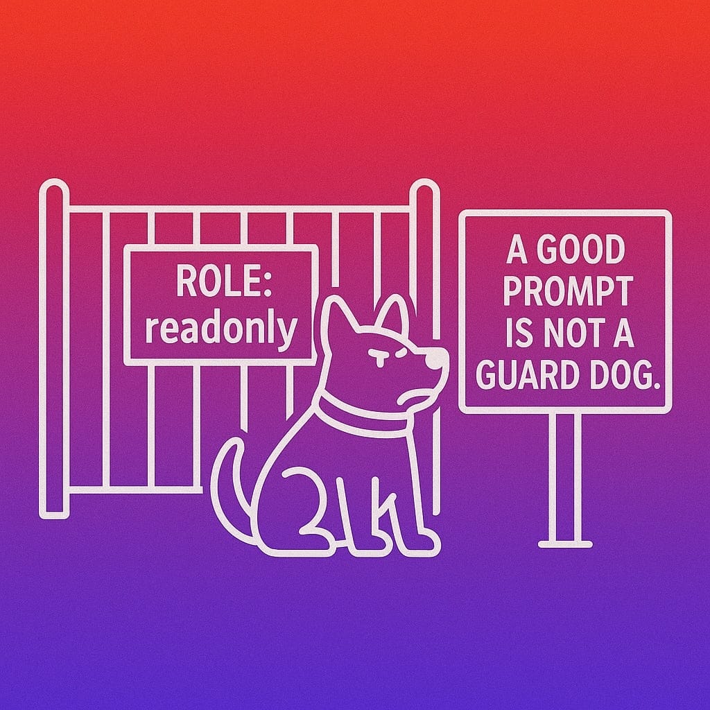 Guard dog representing security for AI agents